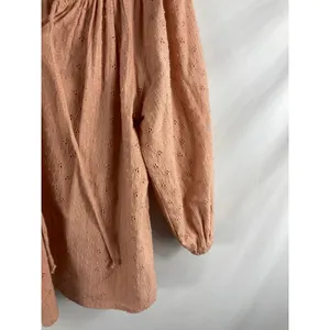 Joie Eyelet Textured V Neck Blouse Soft Pink Size Large thumbnail 2