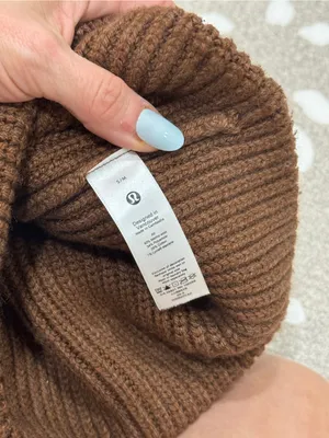 Lululemon merino Wool Ribbed Knit Beanie s/m chocolate Brown Unisex winter hat thumbnail 7