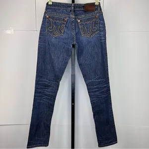 MEK DNM Avalon Cigarette Jeans Women 28 Dark Wash Low Rise Skinny Y2K thumbnail 3