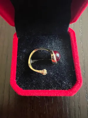 Women’s Golden Lab Created Ruby Statement Ring Size 7 Red thumbnail 3