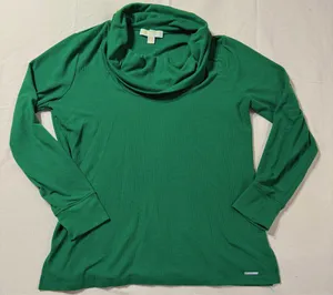 Michael Kors Soft Kelly green Cowl Neck Sweater size XL thumbnail 1