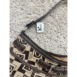 Y2K Monogram Shoulder Bag XOXO Vintage Brown Hobo Purse Retro Logo Print 2000s thumbnail 4