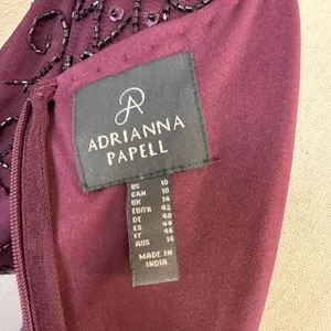 Adrianna‎ Papell Cassis Sequin Beaded Maxi Gown Dress Size 10 Plum Purple Gatsby thumbnail 7