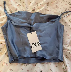 Zara blue satin top thumbnail 4