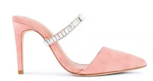 LPA x REVOLVE Lex Crystal Strap Slide Heels in Blush Pink Suede Sz. 9 thumbnail 1