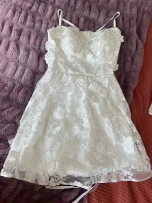 Amazon White Floral Mini Dress thumbnail 3