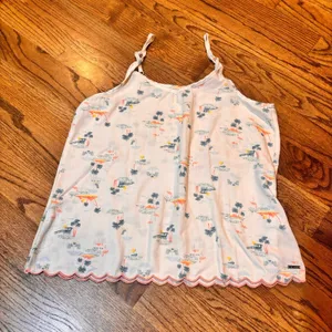 Rae Dunn Pajama Set Large Flamingo Beach Print Cami Shorts‎ Scallop Trim Lounge thumbnail 2