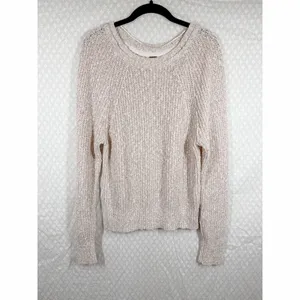 Free People Beige Electric City‎ Chunky Knit Sweater thumbnail 2