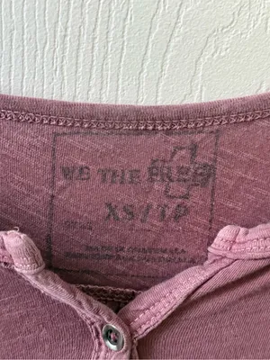 Free People Frontier Slub Knit Henley Tee in Pink thumbnail 4