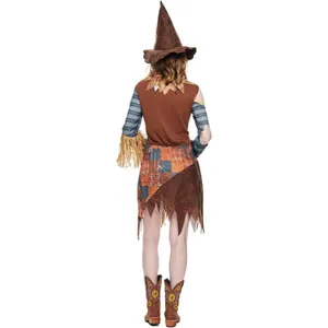 EraSpooky Women's Wicked Scarecrow Halloween Costume Straw Dress & Hat SMALL thumbnail 7