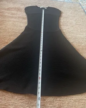 BOSS Hugo Boss Black Knit Fit & Flare Dress XS Ribbed Cap Sleeve thumbnail 7