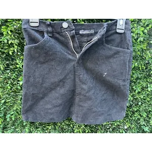 Brandy‎ Melville Black Corduroy Mini Skirt XXS XS High Waisted A-Line 24 Waist thumbnail 2