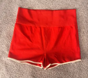 wild fable Red Knit Bike Shorts with Cream Trim size medium thumbnail 1