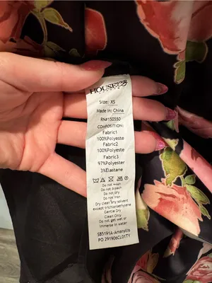House of CB Amaryllis Rose Print Puff Shoulder Dress Size XS thumbnail 5