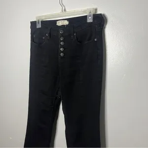 Free People Black Button Fly High-Rise Raw Hem Women's Jeans 29 thumbnail 3