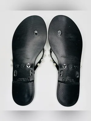 Stuart Weitzman Goldie Black Shiny Jelly Flip Flop Sandal Shoe NWOB thumbnail 9