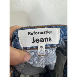 Reformation Charlie Cuffed High Rise Jean Shorts Medium Blue Denim Size 27 thumbnail 3