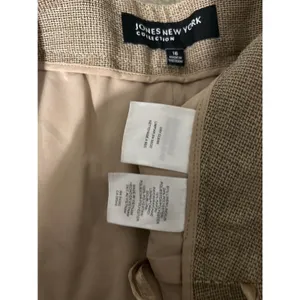 Jones New York Collection Pants Slacks Trousers SZ 16 Linen Brown Straight Leg thumbnail 8