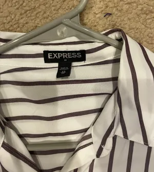 Express Striped Button Up Blouse thumbnail 4