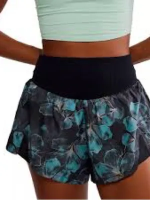 Free People Carpe Diem Floral Print Athletic Shorts thumbnail 1