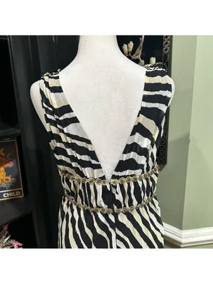 Trina Turk Zebra Print Silk Dress – Size Medium (8) – Ashley Tisdale 2000s thumbnail 8