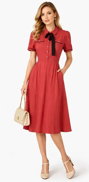 Vintage 60's Mod Contempo of California Shirt Dress Midi Western Chic Rockabilly thumbnail 1