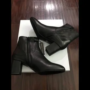 Grigiarancio Genuine Leather Black booties -Made in Italy Size-38 (8) thumbnail 2