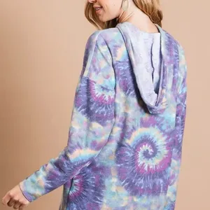BiBi Brushed Circular Tie Dye Print‎ Terry Hoodie thumbnail 2
