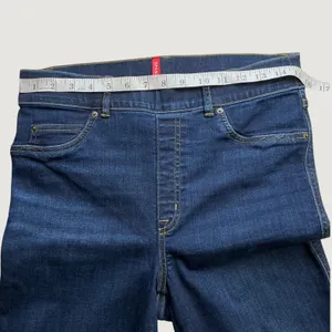 Spanx Flare Jeans Midnight Shade Dark Wash High Rise Pull On Size Medium Tall thumbnail 6