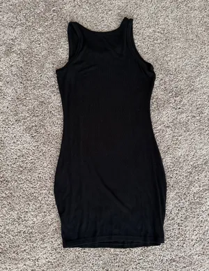 Black Ribbed Tank Dress thumbnail 3