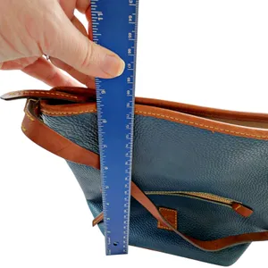 Dooney & Bourke Pebble Grain Leather Zip Sac Crossbody Bag Purse Jeans Blue thumbnail 7