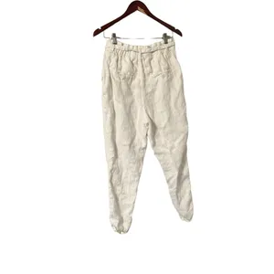 FREE PEOPLE Paperbag White Linen Trousers Pants thumbnail 5
