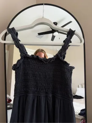 American Eagle Outfitters Black Smocked Tiered Maxi Dress thumbnail 2