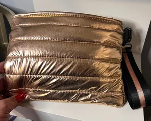 Think Royln Rose Gold Metallic‎ Quilted Wristlet thumbnail 1