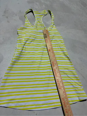 Lululemon Women’s Striped Racerback Tank top - Yellow/White thumbnail 3
