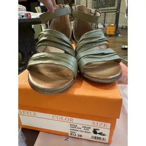 Miz Mooz - Leather Heeled Sandals - Cassie - Sage Green - Size 38 US 7 thumbnail 5