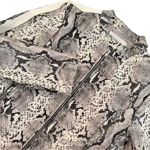 BB Dakota Moto Jacket Women XS Grey Snakeskin Faux Leather Biker Streetwear Edgy thumbnail 3