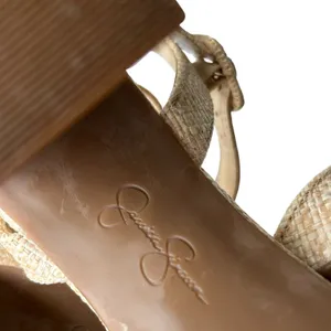 Jessica Simpson Woven Raffia Block Heel Sandals Beige Square Toe Ankle Strap 8.5 thumbnail 5