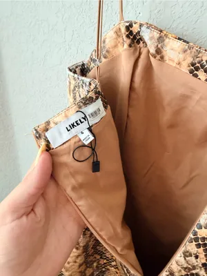 Likely Snake-Print Dress in Gold & Black Size 4 thumbnail 5