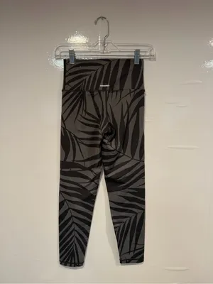 aerie Black & Charcoal‎ Striped Palm leaves Active Leggings thumbnail 3