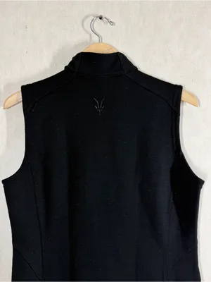 ibex Women’s Merino Wool Full Zip Vest Sleeveless in Black M thumbnail 4