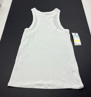 Zella White‎ Ribbed Tank Top Womens Size XS Extra Small Athletic Layer NEW *FLAW thumbnail 1