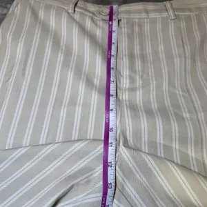 New 7 For All Mankind Womens Size 6 Beige Striped Wide Leg Trouser Pants Work thumbnail 11