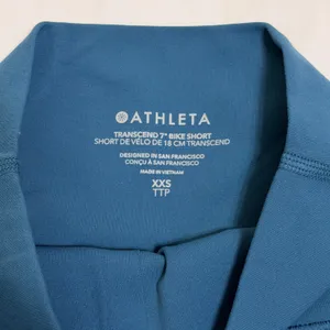 Athleta Transcend 7" Biker Short Womens XXS Blue High Rise‎ Yoga Athletic Blue thumbnail 7
