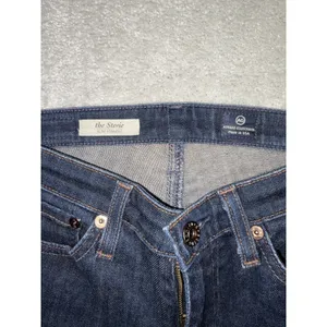 adriano goldschmied jeans womens stevie straight dark wash low rise‎ 25r thumbnail 3