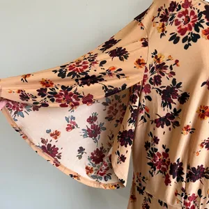 Cocomo Peach Orange Floral Tulip Sleeve‎ Tunic Blouse Plus Size 3X thumbnail 6