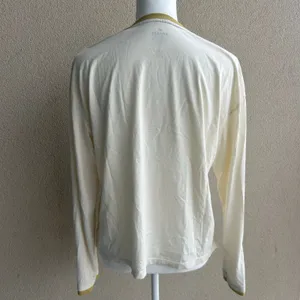Bombas 100% Cotton Cream Longsleeve Colorblock Lightweight Size Large thumbnail 3