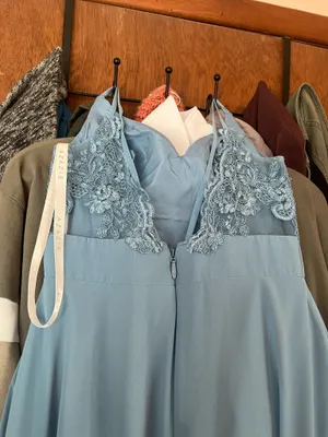 Azazie Lennon Steel Blue bridesmaid dress thumbnail 5