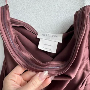 Anthropologie BHLDN Selena Strapless Ruched Chocolate Brown Midi Dress SZ Small thumbnail 6