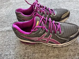 ASICS Women's Gray and Magenta Athletic Running Shoes thumbnail 4